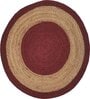 Maroon Geometrical Jute 3 X 3 Feet Hand Woven Round Carpet