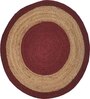 Maroon Geometrical Jute 4 X 4 Feet Hand Woven Round Carpet