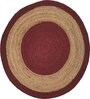 Maroon Geometrical Jute 5 X 5 Feet Hand Woven Round Carpet