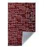 Maroon Geometrical Polyester 3 ft X 5 ft Machine Made Carpet