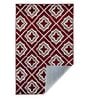Maroon Geometrical Polyester 3 ft X 5 ft Machine Made Carpet