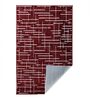 Maroon Geometrical Polyester 4 ft X 6 ft Machine Made Carpet