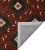 Maroon Geometrical Wool 5 ft x 7 ft Hand Tufted Carpet