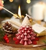 Maroon Honey Scented Christmas Tree Candle