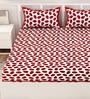 Maroon Abstract 120 TC Cotton Queen Sized Bedsheet with 2 Pillow Cover