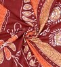 Maroon Traditional 120 TC Cotton Queen Sized Bedsheet with 2 Pillow Cover