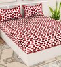 Maroon Abstract 120 TC Cotton Queen Sized Bedsheet with 2 Pillow Cover