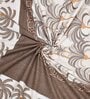 Brown Floral 120 TC Cotton Queen Sized Bedsheet with 2 Pillow Cover