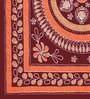 Maroon Traditional 120 TC Cotton Queen Sized Bedsheet with 2 Pillow Cover