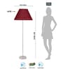 Maroon Jute Conical Shade Steel Floor Lamp Steel Base