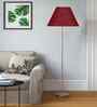 Maroon Jute Conical Shade Steel Floor Lamp Steel Base