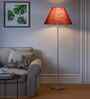 Maroon Jute Conical Shade Steel Floor Lamp Steel Base
