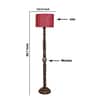 Maroon Jute Wooden Floor Lamp