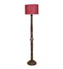 Maroon Jute Wooden Floor Lamp