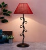 Maroon Jute Abstract Table lamp