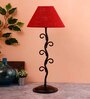 Maroon Jute Abstract Table lamp