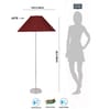 Maroon Jute Coolie Shade Floor Lamp Steel Base