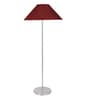 Maroon Jute Coolie Shade Floor Lamp Steel Base