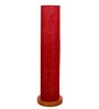 Maroon Jute Parchment Shade Column Floor Lamp With Wood Base