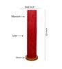 Maroon Jute Parchment Shade Column Floor Lamp With Wood Base