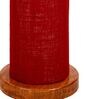 Maroon Jute Parchment Shade Column Floor Lamp With Wood Base