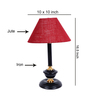 Maroon Jute table lamp with black base
