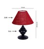 Maroon Jute table lamp with black base