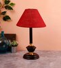 Maroon Jute table lamp with black base