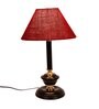 Maroon Jute table lamp with black base