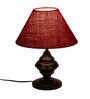 Maroon Jute table lamp with black base