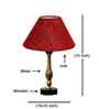 Maroon Jute Table Lamp With G Metal & Wood  Base 10X15 Inches