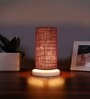 Maroon Jute table lamp with White wood base -14