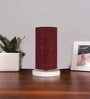 Maroon Jute table lamp with White wood base -14