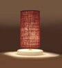 Maroon Jute table lamp with White wood base -14