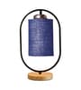 Maroon Jute Table Lamp With Wood Base