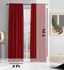 Maroon lightweight Satin Solids 7ft Light Filtering Rod Pocket Door Curtains (2 Pcs)