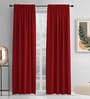 Maroon lightweight Satin Solids 8ft Light Filtering Rod Pocket Long Curtains (2 Pcs)