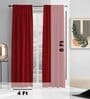 Maroon lightweight Satin Solids 8ft Light Filtering Rod Pocket Long Curtains (2 Pcs)