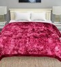Maroon Abstract Microfiber 300 GSM Heavy Winter Reversible Double Bed Comforter