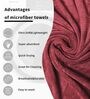Maroon Microfiber Solid 450 GSM Hand Towel (Set of 2)