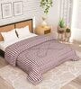 Maroon Microfiber Stripes 180 GSM Fusion Reversible Double Comforter