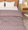 Maroon Microfiber Stripes 180 GSM Fusion Reversible Double Comforter