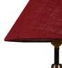 Maroon Natural Fiber Shade Table Lamp With Copper Base