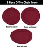 Maroon Office Polyester Blend Solid 17x16 Inches Chair Covers  (1 piece)
