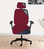Maroon Office Polyester Blend Solid 17x16 Inches Chair Covers  (1 piece)