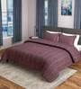 Purple Solid 500 TC Poly Cotton Double Bed Cover with 2 Pillow Covers