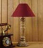 Maroon Poly Cotton Table Lamp