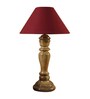 Maroon Poly Cotton Table Lamp