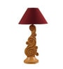 Maroon Poly Cotton Shade Table Lamp with Orange Base