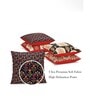 Maroon Traditional Poly Cotton 12 x 12 Inches Cushion Covers (Set of 5)